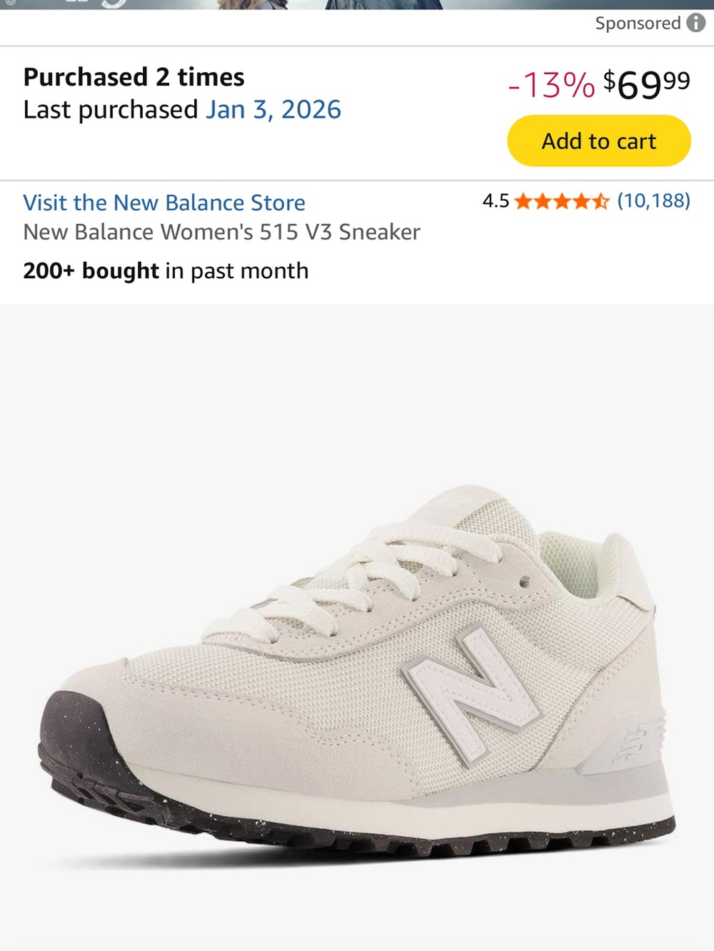 New Balance Neutral 515 V3 Cream/Beige Everyday Sneakers